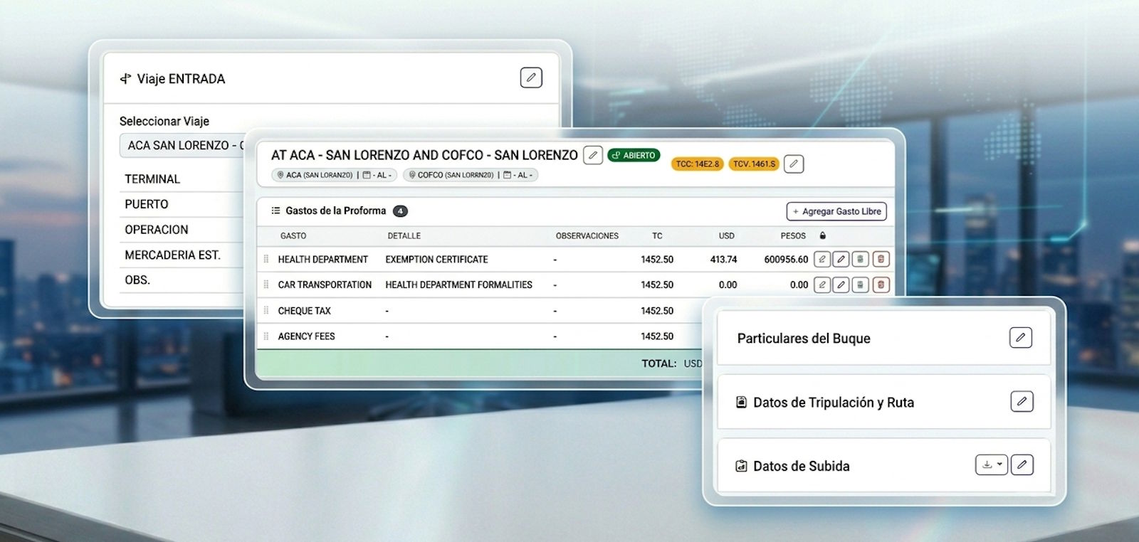 Seguimiento de operaciones en tiempo real